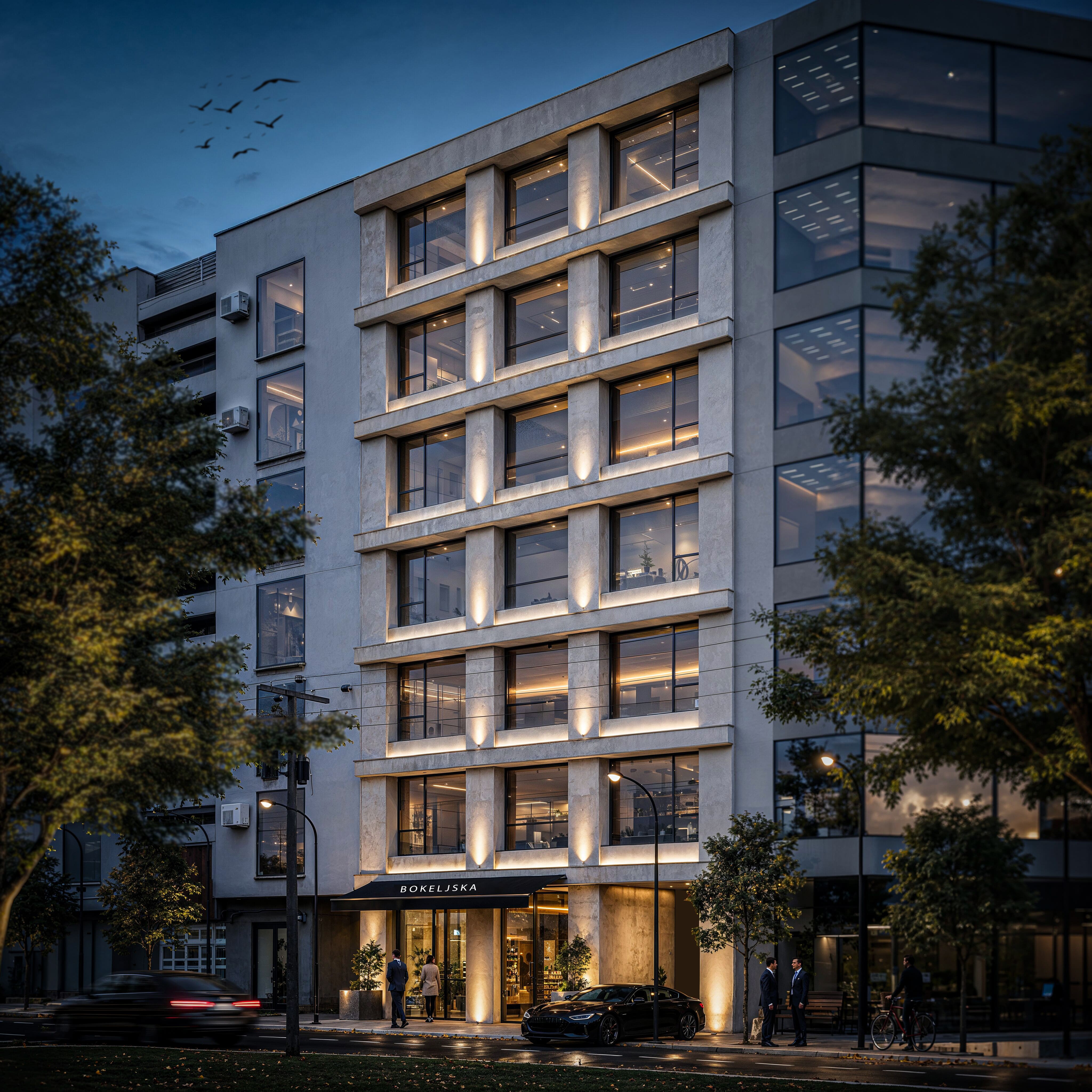 Arhitektonski render — Biznis centar Bokeljska